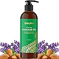 Lavender Massage Oil for Massage Therapy - Aromatherapy Full Body Massage Oil for Men and Women with Coconut Oil Lavender Oil and Sweet Almond Essential Oil - Therapeutic Grade Non GMO and Vegan