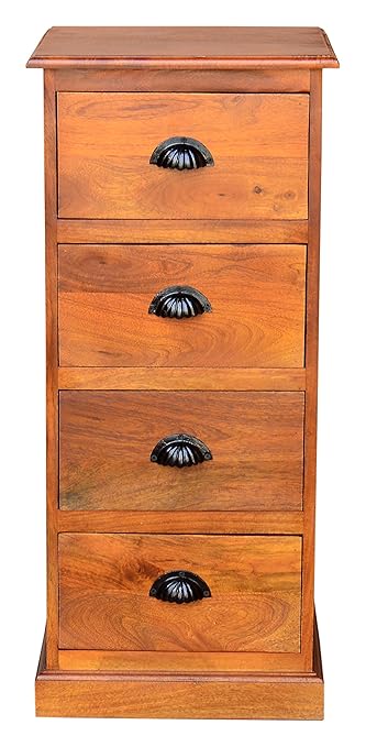 Jiya Creation Colonial Style Chest of Drawers (Honey Color Shade)