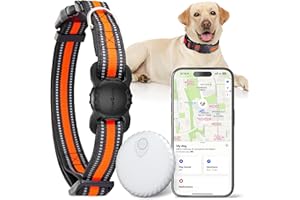 PAWGAZE Dog Tracker Collar, No Monthly Fee Cat Tracker Collar (Only iOS), Compatible with Apple FindMy App, Reflective FinderTag Smart Collars, Anti-Lost, Key Finder for Vehicles/Pets/Kids/Items