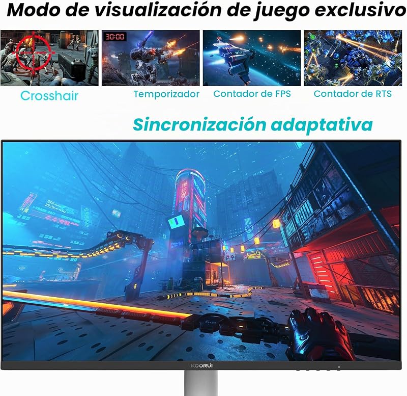 Monitor 27 Pulgadas,Monitor 240Hz,Pantalla Ordenador QHD 2560*1440,Monitor Gaming VA Mini LED, 1ms, Adaptive Sync, 2xHDMI 2.0,DisplayPort 1.4, HDR1000,95%DCI-P3, VESA75 * 75mm, Altura Ajustable