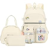 Hey Yoo Cute Backpack for School Backpack for Girls Backpack with Lunch Box Bookbag Set Kids Backpacks for Teen Girls