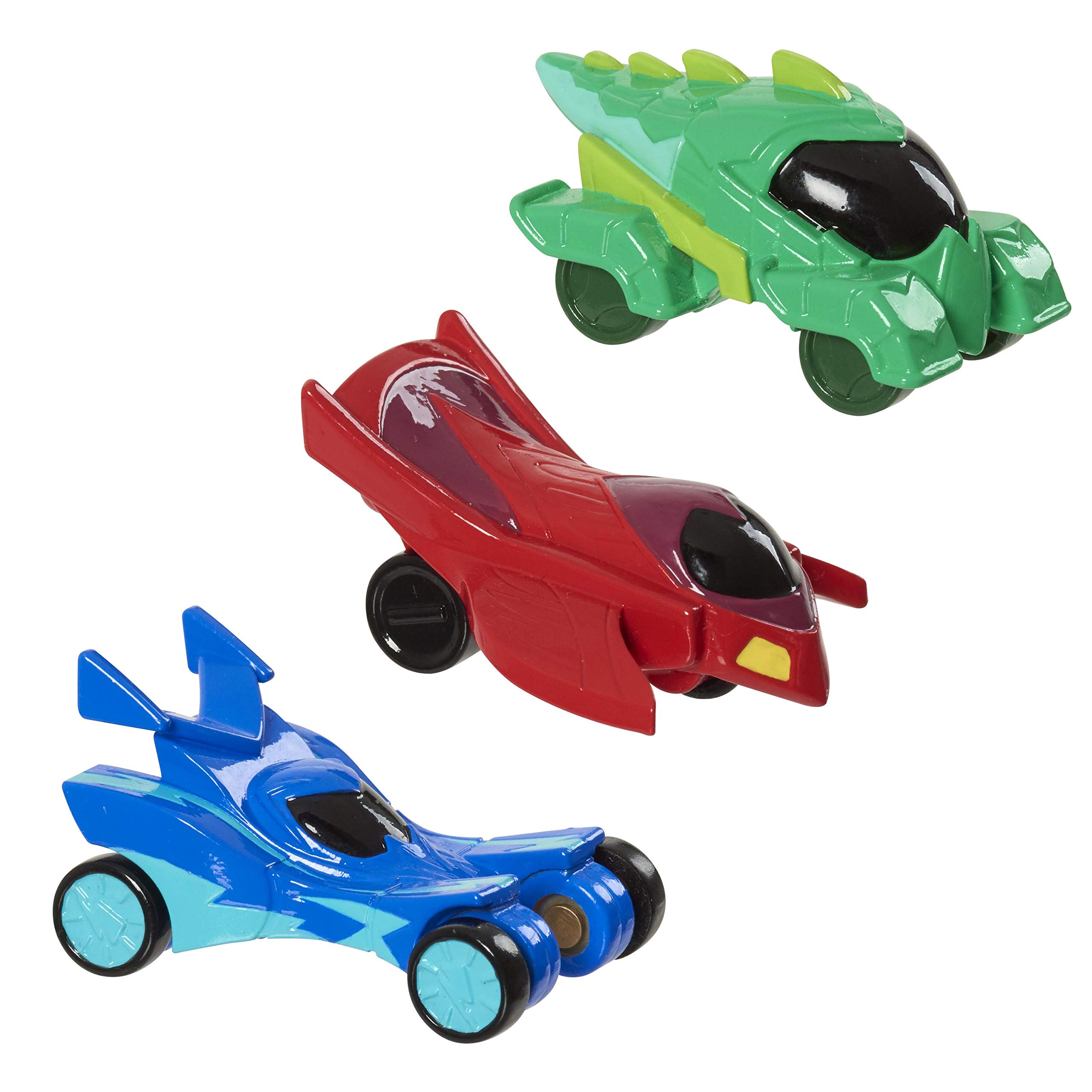 PJ Masks Night Time Micros Hero Vehicle 3pk - Car, Glider, Mobile - Show-inspired Design, Rolls - Perfect for Young Boys Aged 3 to 8 - Plastic - 3 Count