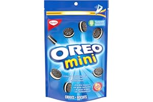 OREO Mini Original Chocolate Sandwich Cookies Resealable Bag, School Snacks, 225 g