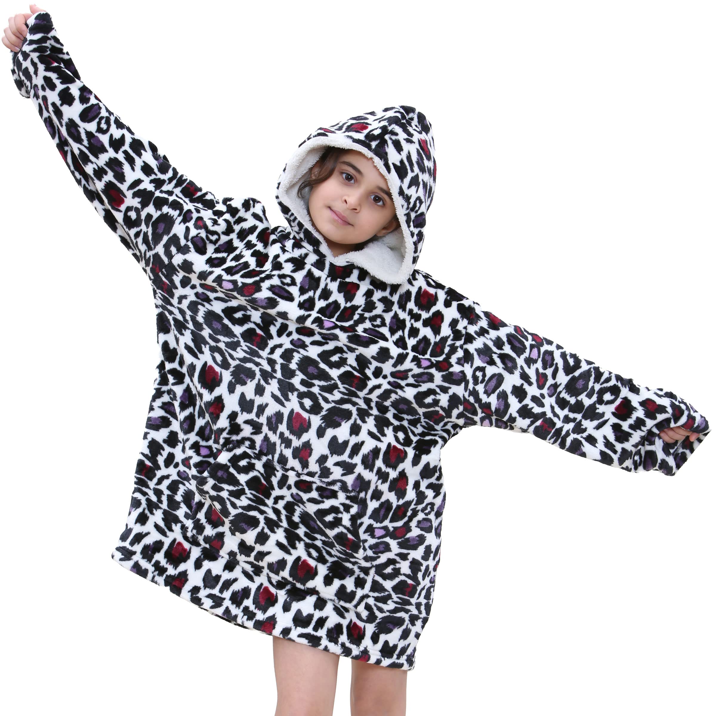 A2Z 4 Kids Girls Boys Oversized Hoodie ANIMAL - Snuggle 154 White One Size