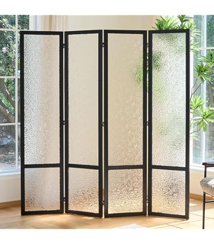 Divisorio Per Stanze Roundhill Furniture - Paravento 3 Ante Nero Per Interni, Pannello Separatore Leggero E Minimal