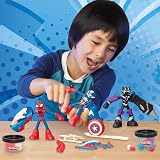 Play-Doh Marvel Hero Adventure Action Figure Playset 3 Bendable Figures view 2