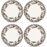 Spode Delamere Salad Plates Set of 4 - 8 Inch Dinnerware Dish, Dishwasher &amp; Microwave Safe, Freezer Friendly - Holiday Tableware for Christmas, Thanksgiving, New Year - Made in England