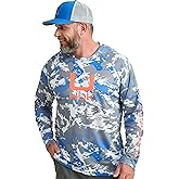 HUK mens Kc Scott Patterned Pursuit Hoodie, Hooded Fishing Shirt