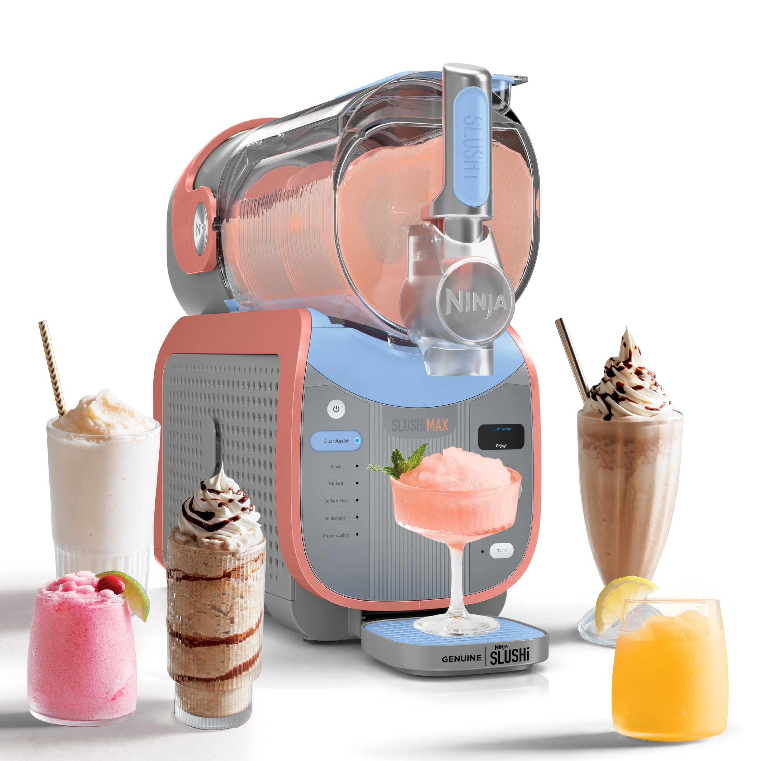 Ninja SLUSHi Max XXL Smart Frozen Drink Maker | Top Performance & Smart Technology, Party-Size 150oz Capacity, No Ice Needed, 6 Programs, Ideal Temp & Texture up to 12 hours | Peach FS605