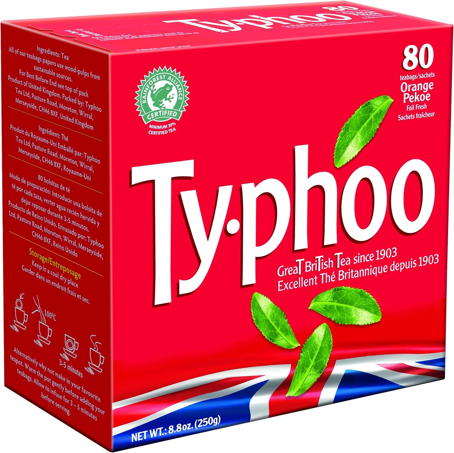 Typhoo Tea Orange Pekoe Tea, 80 Count Amazon.ca Grocery
