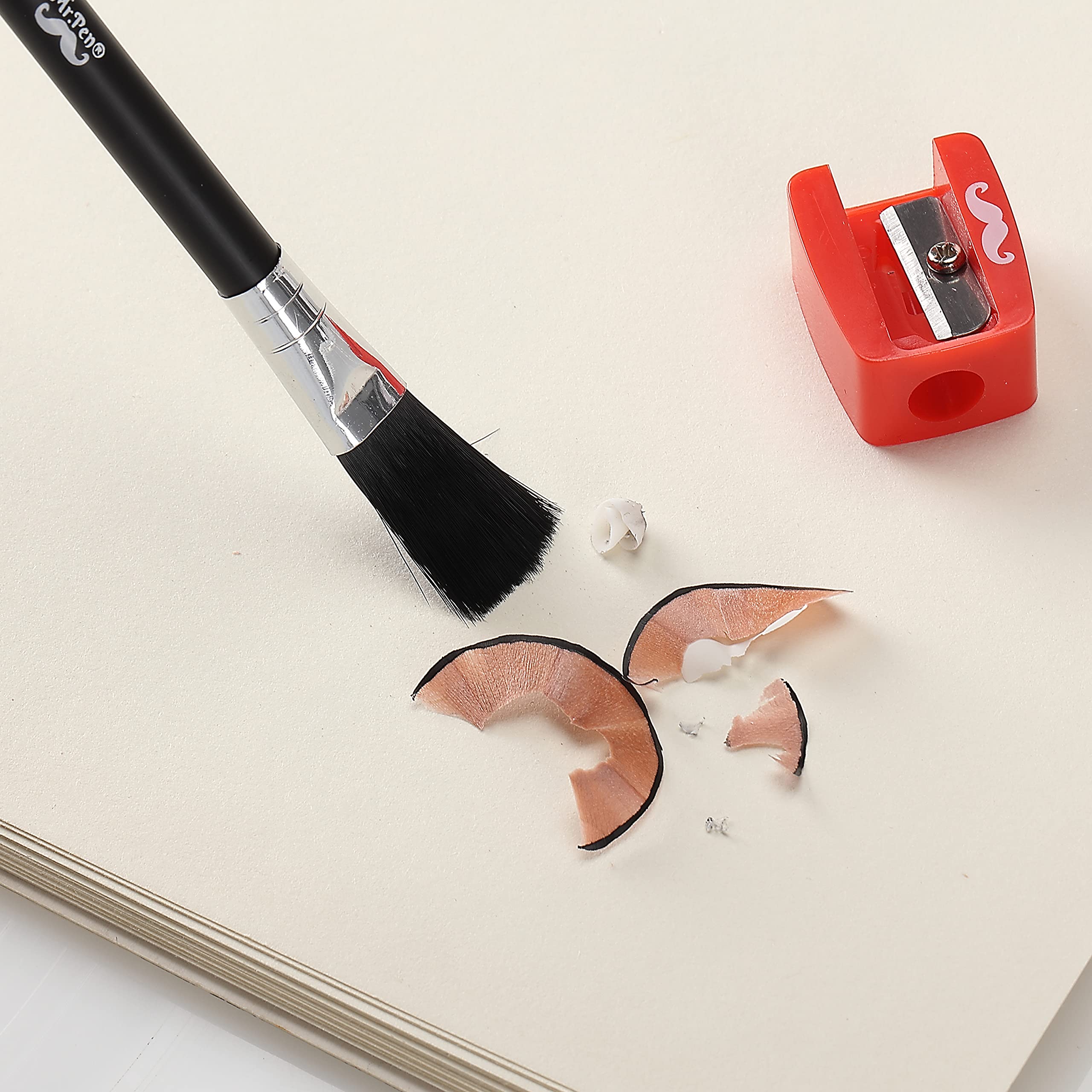 Mr. Pen Eraser Pencil with Brush, 3 Pcs, 2 Eraser Pencils, 1 Sharpener, Artist & Drawing Set