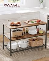 VASAGLE Kitchen Shelf with Large Worktop 60 x 120 cm 3-Tier view 2