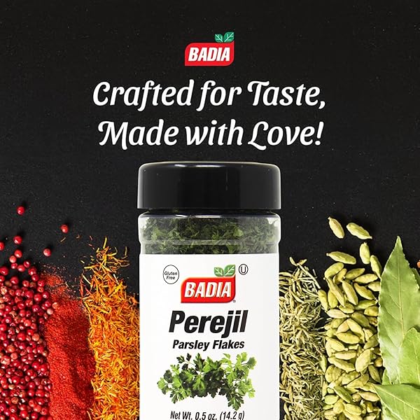 BADIA PARSLEY FLAKES, 0.5 OZ – FRESH HERBAL FLAVOR & COLOR FOR SOUPS, SAUCES, PASTA & EVERYDAY COOKING