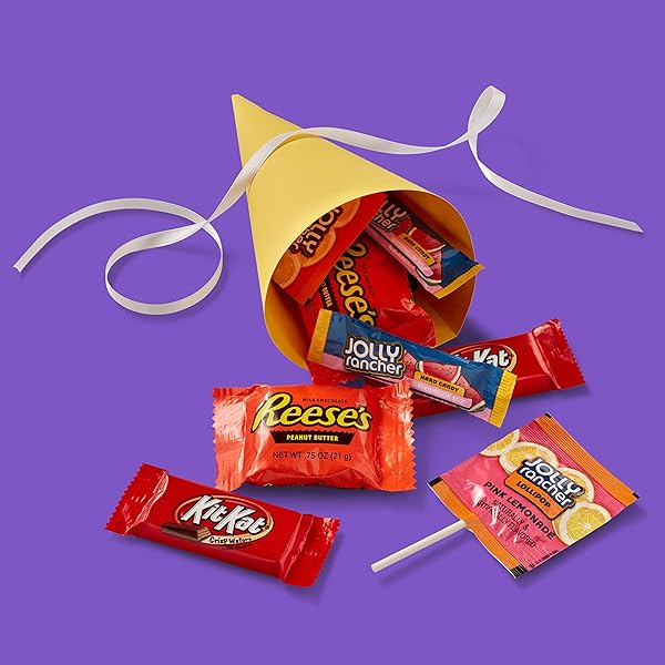 JOLLY RANCHER, KIT KAT AND REESE’S ASSORTED FLAVORED SNACK SIZE, CANDY PARTY PACK, 34.19 OZ
