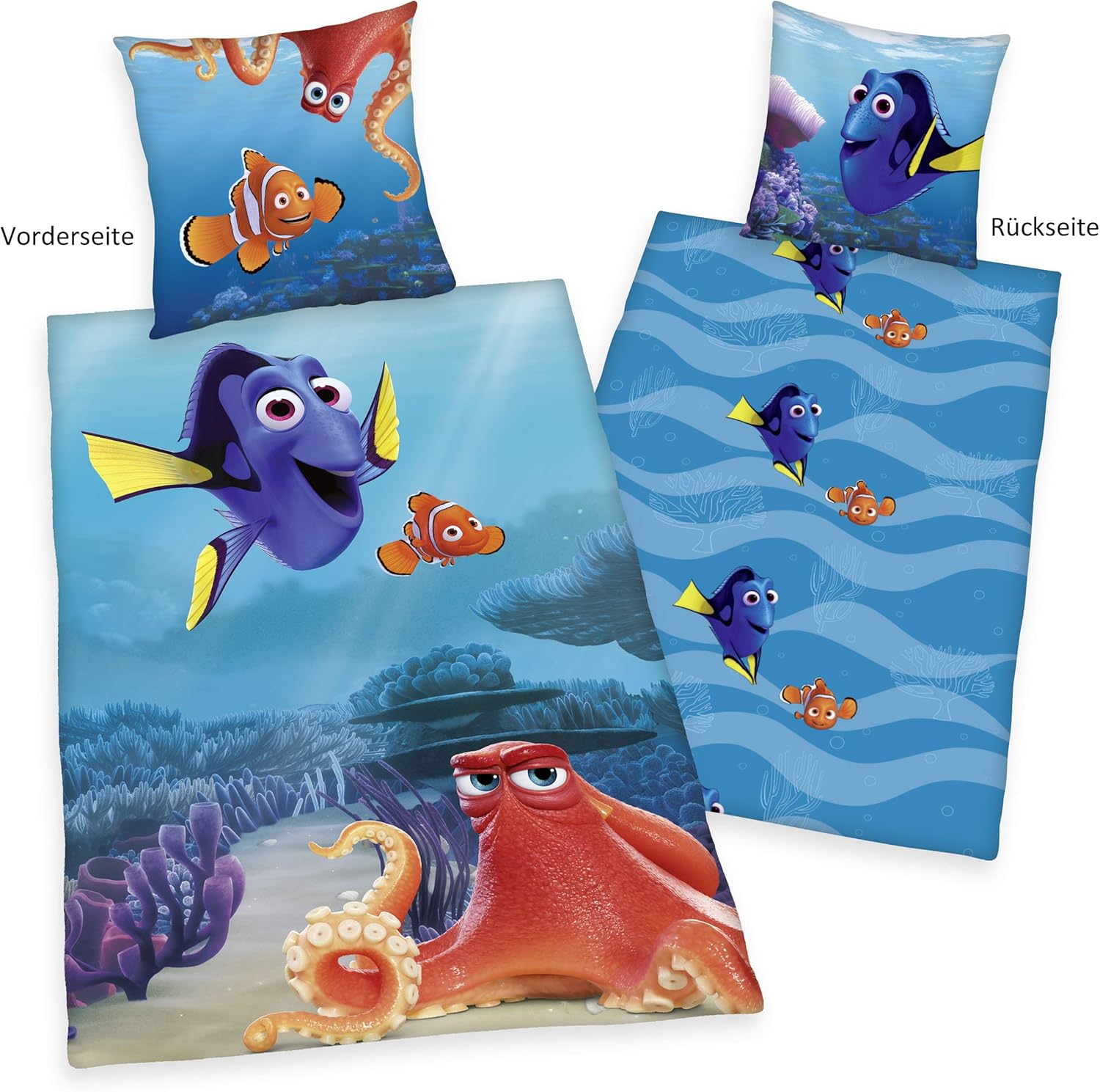 Download Tessili Per La Casa 200 X 135 Cm Multicolore Herding 4422201050 Set Copripiumino Singolo E Federa Per Bambini Con Motivo Stampato Disney S Del Mondo Di Dory In Cotone Multicolore Cotone Casa