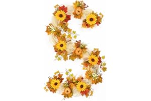 BLEUM CADE Fall Garland Fall Decor - Fall Garland for Mantel, 5.9Ft Autumn Garland for Table Wall Fireplace Thanksgiving Halloween Indoor Outdoor Decorations