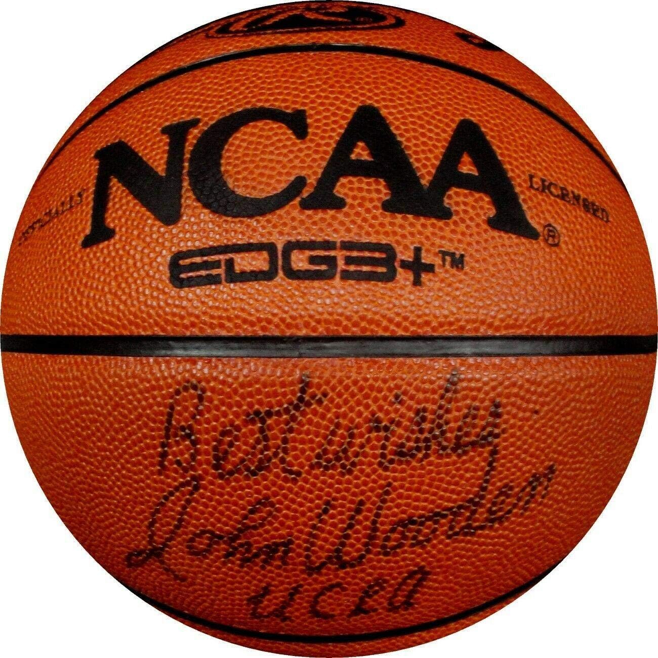 john wooden autographed basketball