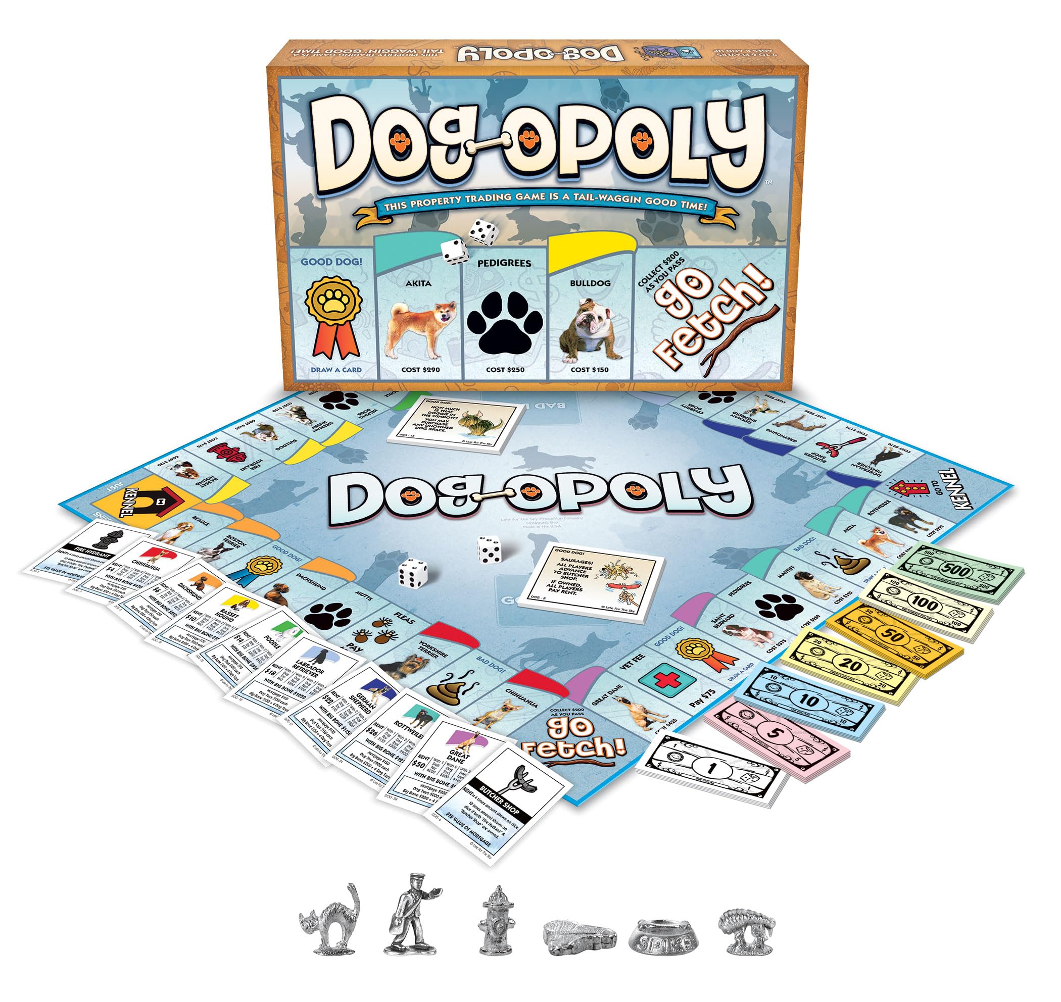 Dog-Opoly Board Game – This Property Trading Family Game is a Tail-waggin Good Time! – for 2 to 6 Players Ages 8 and up