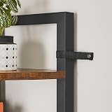 VASAGLE 5 Tier Corner Bookcase Industrial Style Rustic Brown Black LLS803B01 view 7