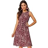 Allegra K Women's Midi Floral Dresses Summer Casual Wedding Guest Sleeveless Dress
