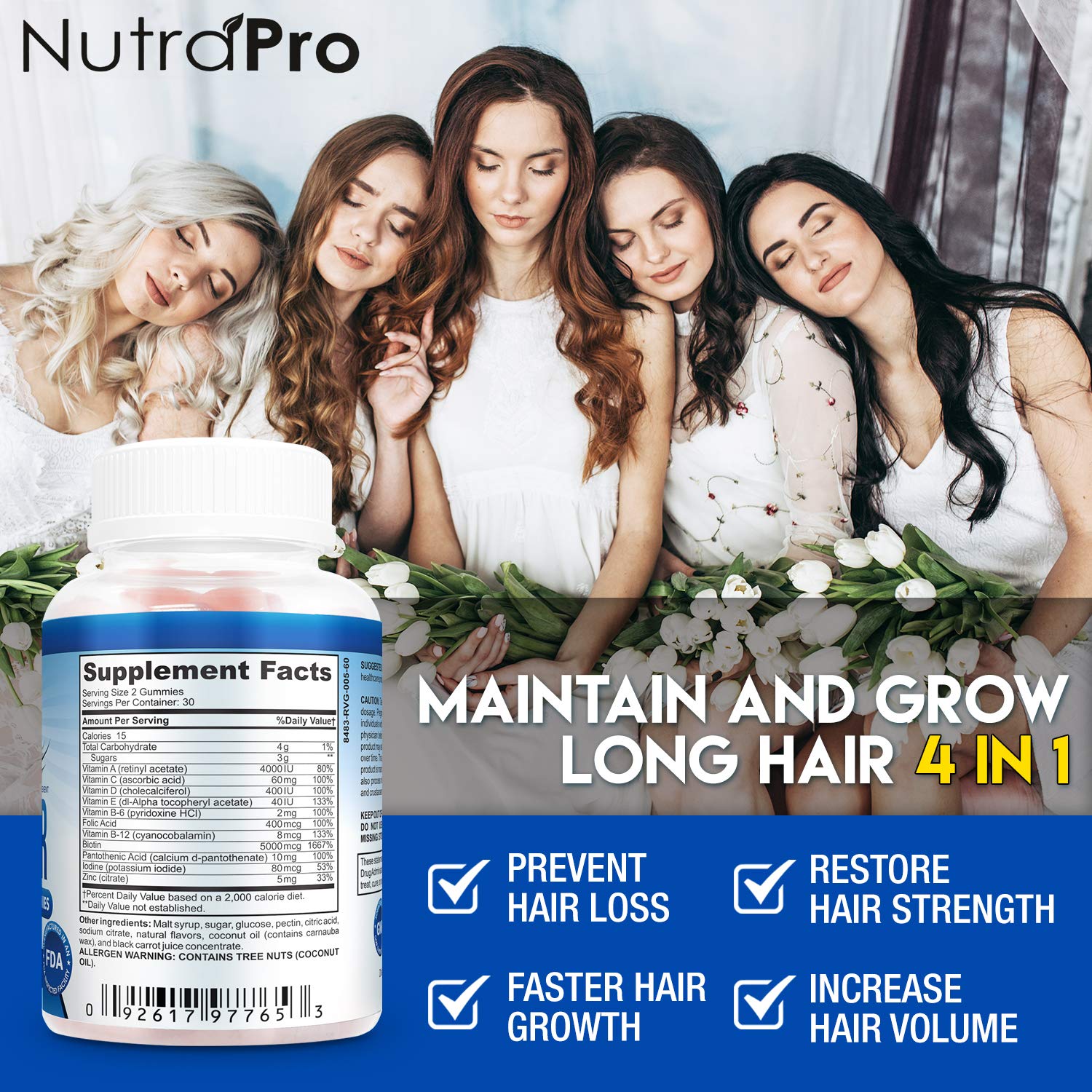 Long Hair Gummies Anti Hair Loss Supplement For Fast Hair Growth