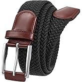 XZQTIVE Braided Stretch Belt Mens Gift Elastic Woven Belt for Golf Casual Pants Shirts Jeans
