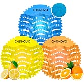 CHONOVO Urinal Screen Deodorizer, 24 Pack Urinal Cake Bulk with 3 Scents | 3 Long-Lasting Scents Help Control Odor, Long Bristle Design Reduce Splash &amp; Clog for Restroom, Hotel, Office, School Toilet