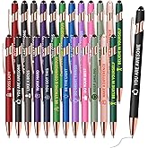Vebermo 24 Pcs Inspirational Pens Bulk, Funny Ballpoint Pen with Stylus Tip, Motivational Gifts for Christmas School Office Supplies, Black Ink (12 Colors, Boss Lady)