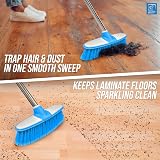 TDBS Soft Broom Indoor Sweeping Brush with Stainless Steel Handle Blue view 3