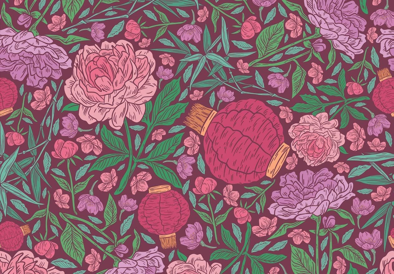 Puzzledly - Chinese Lanterns - 1,000 Piece Jigsaw Puzzle for Adults - 29" x 20" - Sturdy, Tight-Fitting Pieces - Vivid Colors - Includes Large Poster Inside