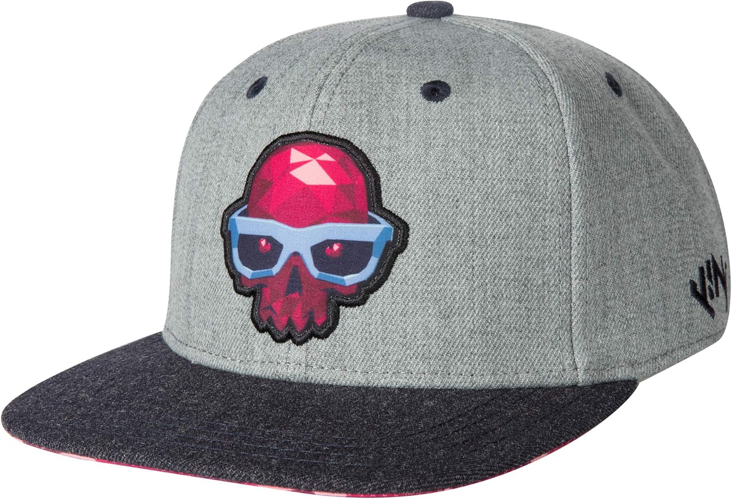 JINX Polygon Skully Snapback Baseball Hat (Indigo/Red, One Size