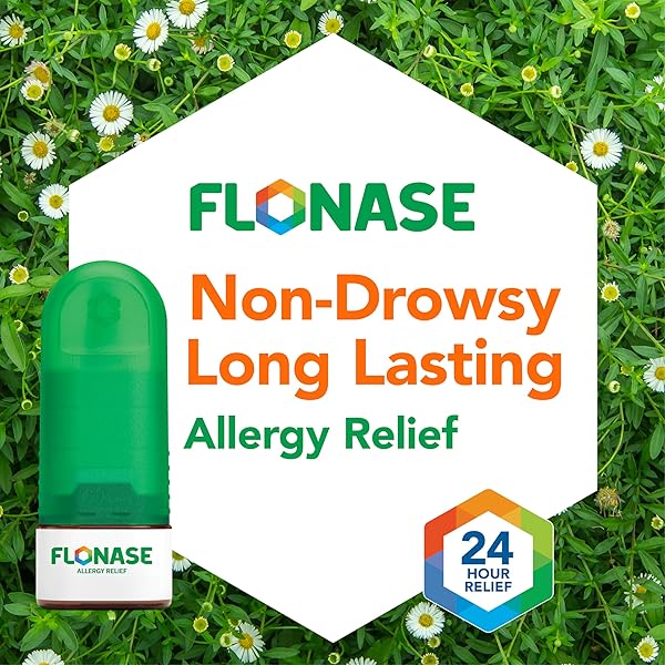 FLONASE ALLERGY RELIEF NASAL SPRAY, 24 HOUR NON DROWSY ALLERGY MEDICINE, METERED NASAL SPRAY – 144 SPRAYS- FALL AND SEASONAL ALLERGY RELIEF