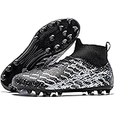 LSIDORYC Unisex Soccer Cleats Lightweight No-Tie Lacing System Multi-Surface Football Shoes with Ankle Support for Beginners to Advanced Players
