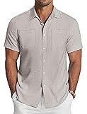 COOFANDY Men's Casual Shirts Short Sleeve Button Up