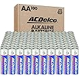 ACDelco 100-Count AA Batteries, Maximum Power Super Alkaline Battery, 10-Year Shelf Life, Recloseable Packaging