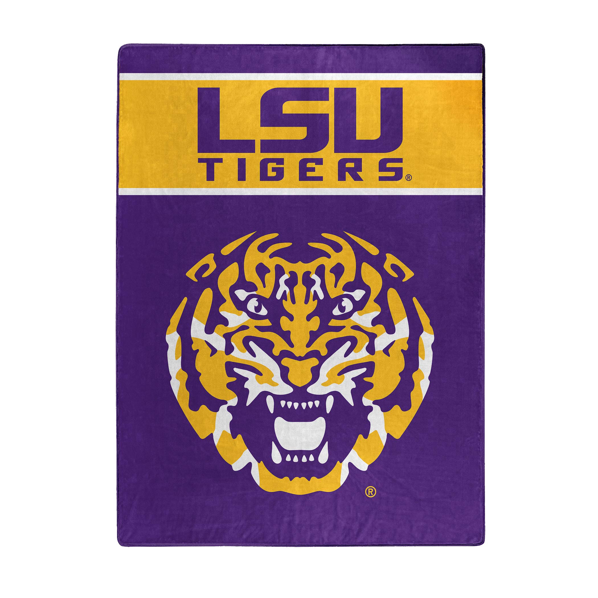 Northwest NCAA LSU Tigers Unisex-Adult Raschel Throw Blanket, 60" x 80", Basic Image