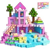 Winchoice Magnetic Blocks 150PCS Pink Princess Castle Toys for Girls 3+ | Magnetic Cubes for School Games - Magnet STEM Sensory Building Toy, Kids Birthday Gifts, Toddlers Creative Construction Toys