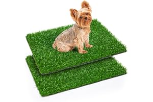Oiyeefo Artificial Pet Pee Grass Mat for Puppy, Pet Turf Fake Grass Replacement Pad for Dog Potty Training, Indoor and Outdoor - 2 Packs (18" x 28")