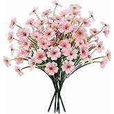 MACTING Artificial Flowers for Outdoors 6 Bundles Fake Spring Flowers UV Resistant No Fade Faux Plastic Flowers for Hanging Planters Window Patio Porch Yard Garden Indoor Outside Decoration,Pink
