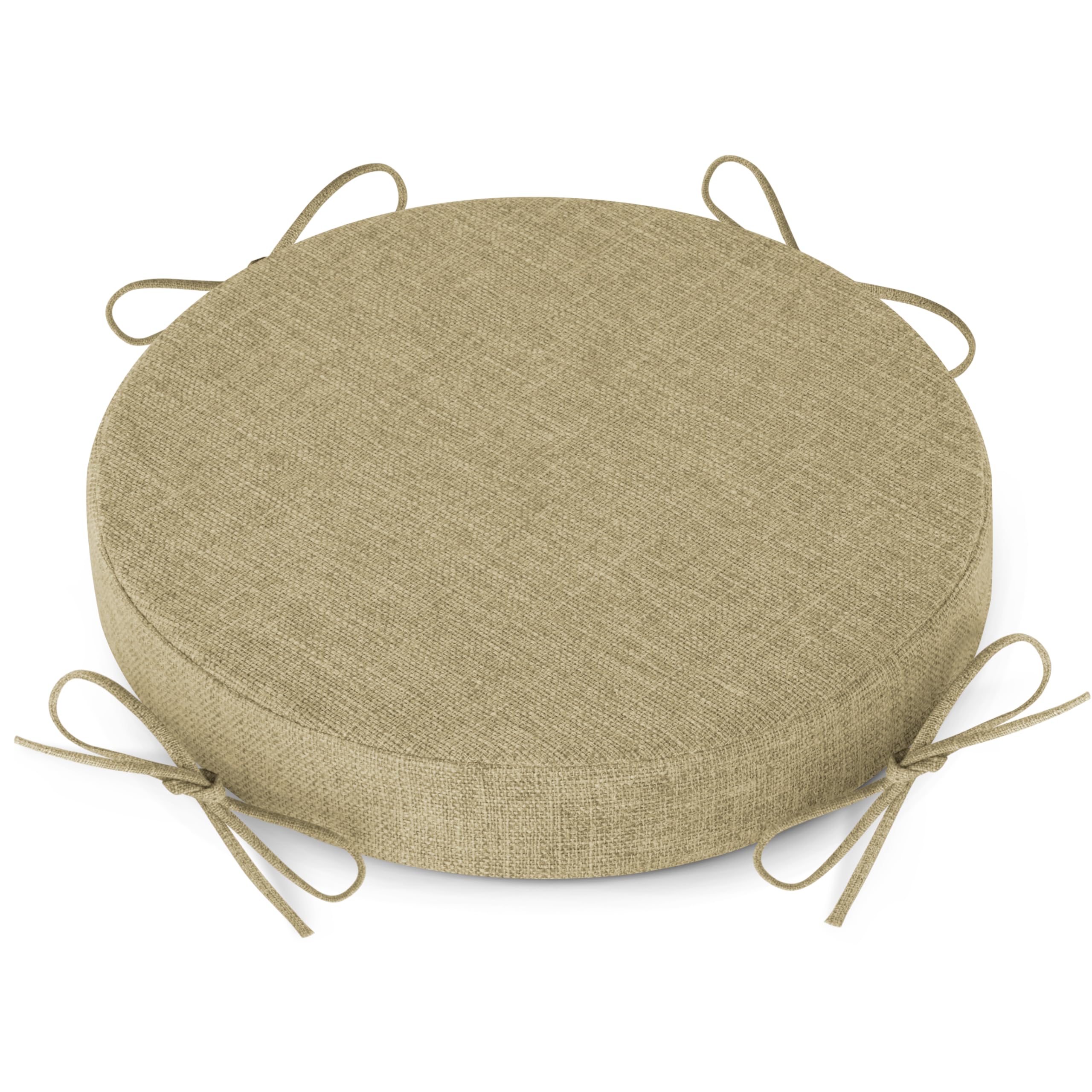 Photo 1 of AddGrace Round Bar Stool Cushions with Ties Set of 1 Non Slip Seat Cushions 12x12 Inch Washable Chair Pads Removable Washable Cover Beige