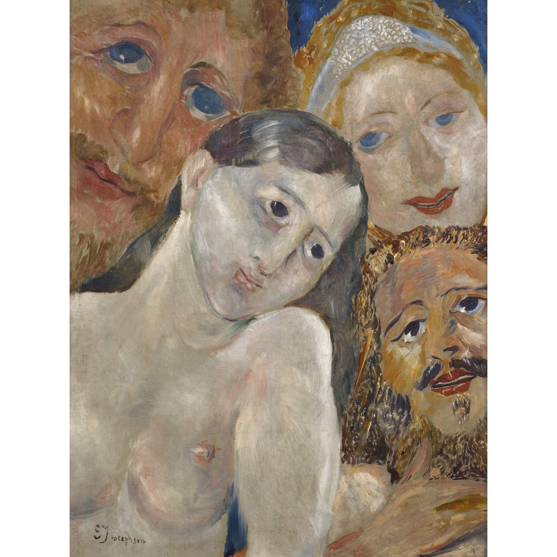 Josephson Ecstatic Heads Faces Painting Large Wall Art Print Canvas Premium Mural