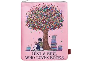 LPARKIN Book Sleeve for Book Lovers, Bookish Book Protector, Book Covers for Paperbacks, Washable Fabric, Book Sleeves with Zipper, Medium 11 Inch X 8.7 Inch