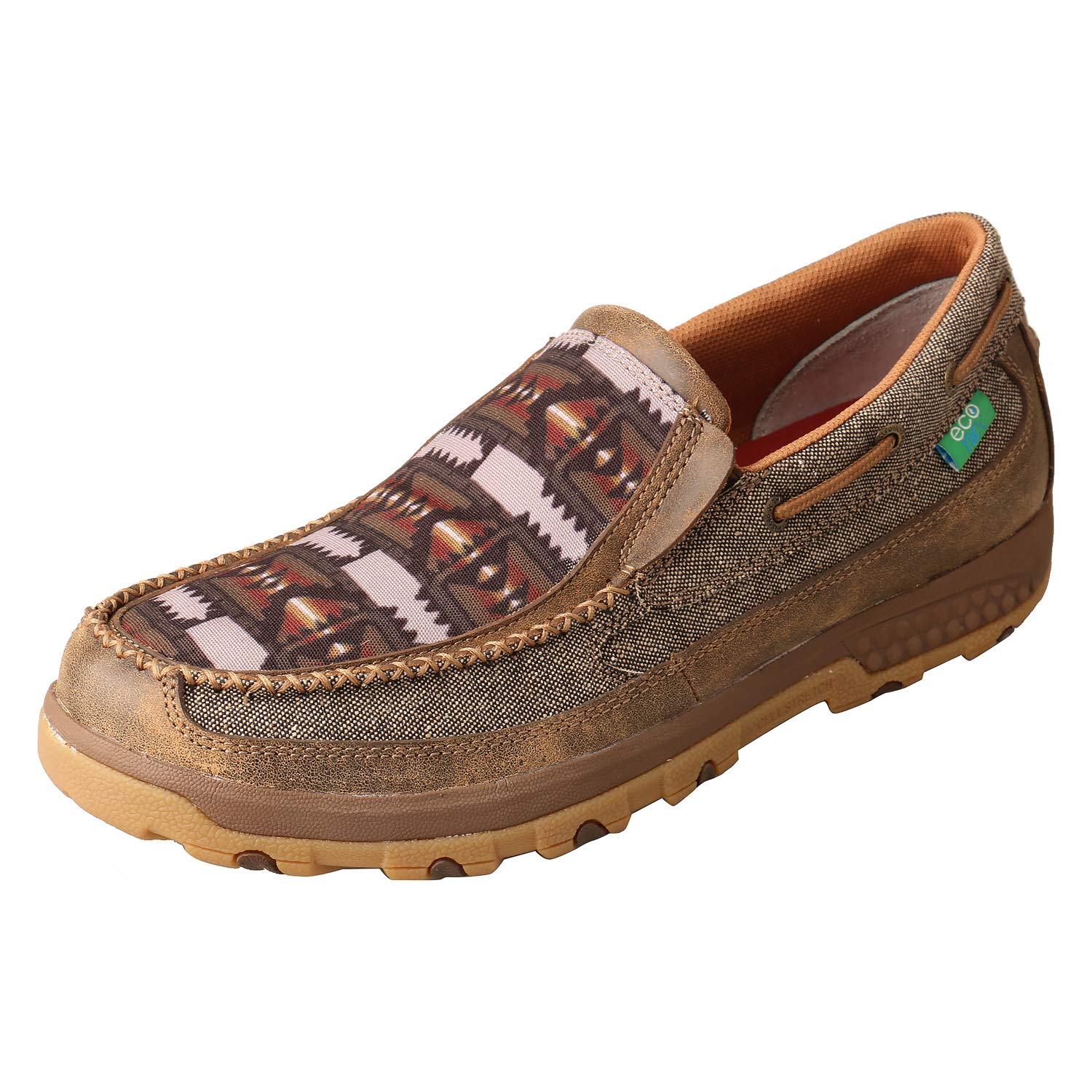 Twisted X Men's Slip-On Driving Moc, Moc Toe with CellStretch, Dust & Multi, 10 W Image