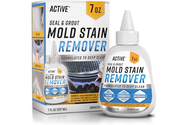 Mold Stain Remover Gel Cleaner - ACTIVE Heavy Duty Stain Cleaner for Front Loader Washing Machine Seal, Bathroom Grout, Showe