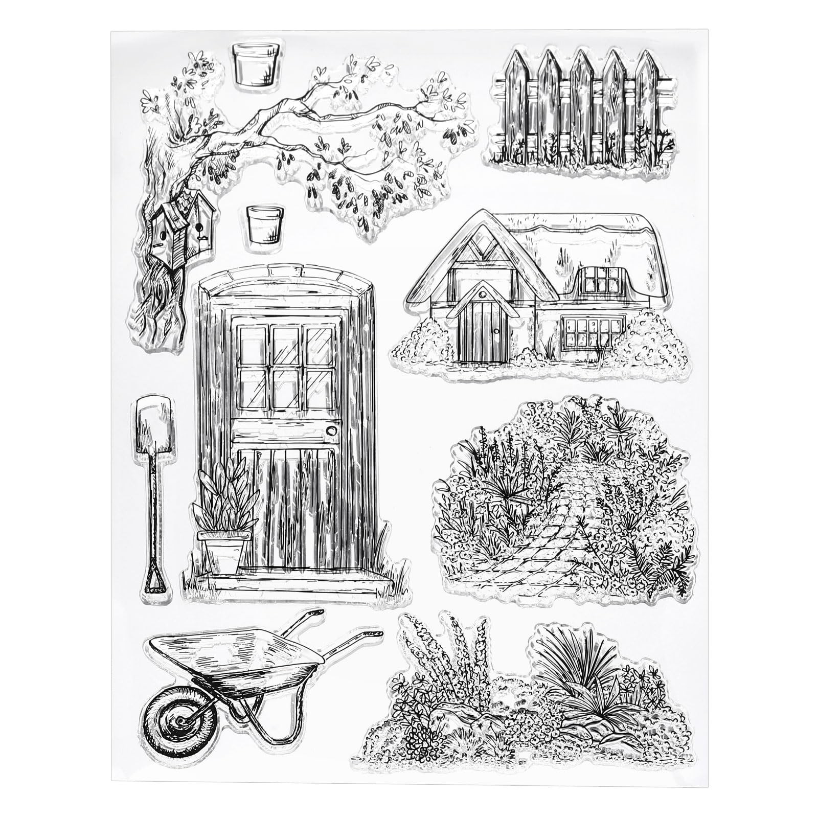 PATIKIL Transparent Silicone Stamps, 1 Pcs T1990 Farm Clear Stamps for Card Making Decoration DIY Scrapbooking Embossing Album Decor Craft, Clear