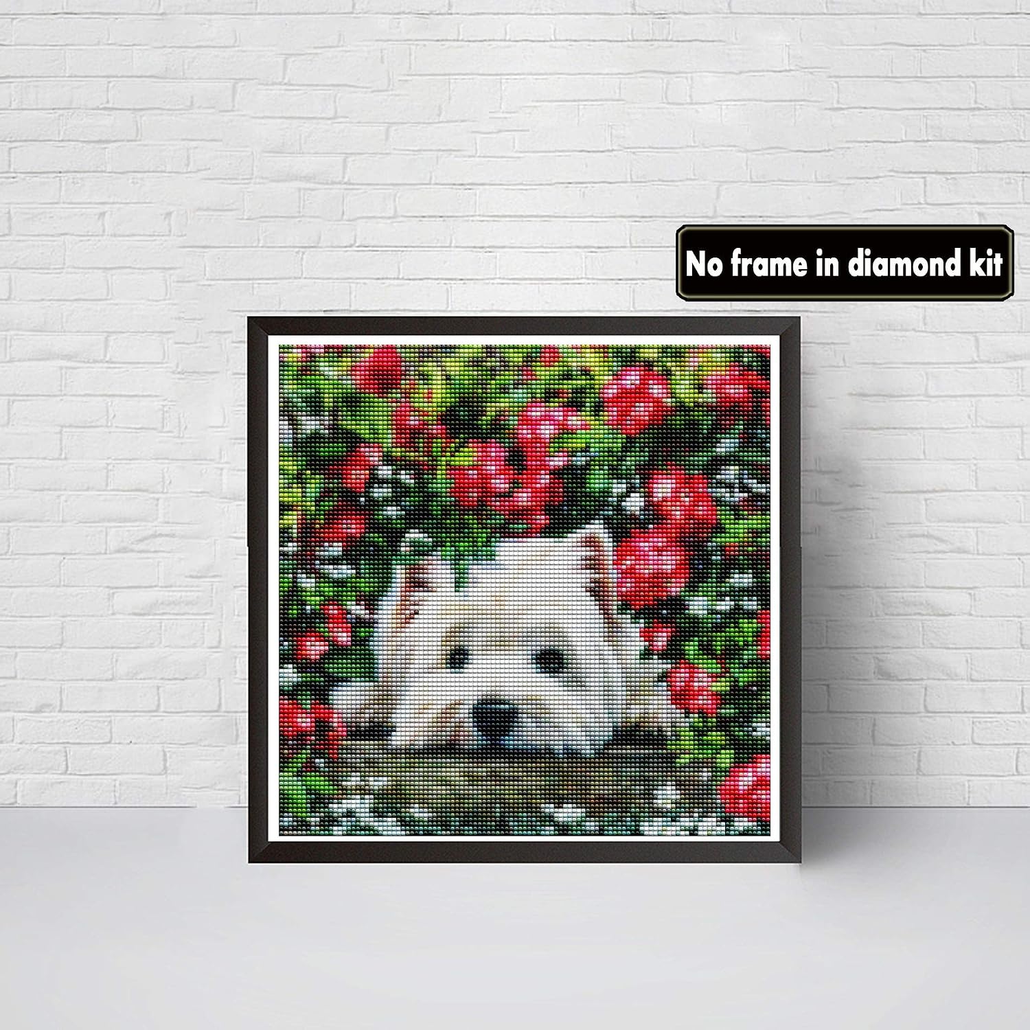 VAIIEYO 5D Diamond Painting Dog Puppy, Paint with Diamonds Art Flower Animal - Image 3