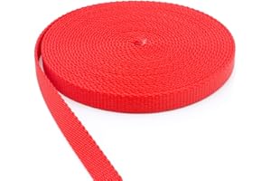 SOCAL WEBBING 3/8 Inch Nylon Webbing 5 Yards 3/8" Strap Webbing Plus (Red)