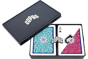 Copag 1546 Neoteric Design 100% Plastic Playing Cards, Poker Size (Standard) Green/Red (Regular Index, 1 Set)