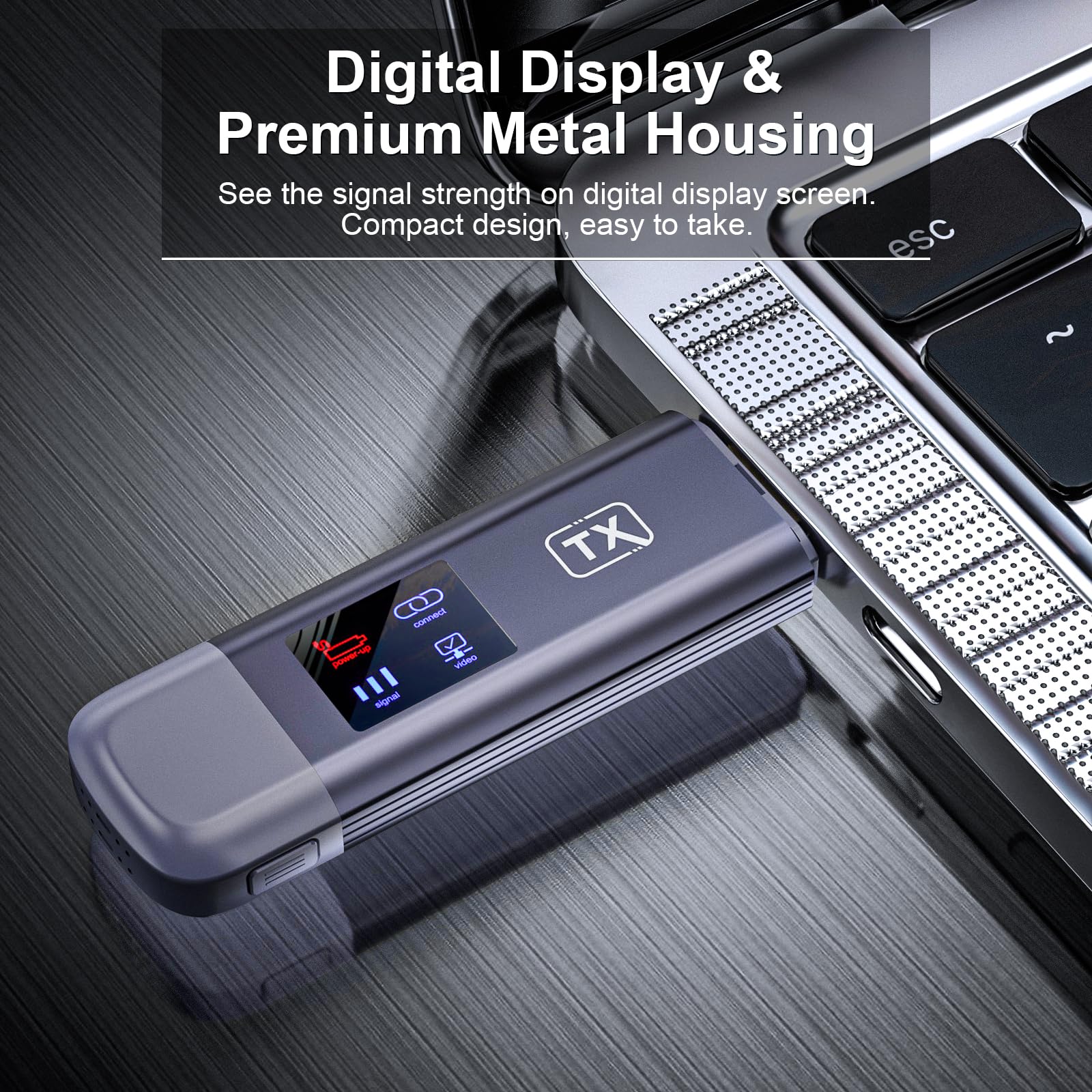 TTQ Wireless HDMI Transmitter and Receiver, TTQ Wireless HDMI Extender 4K Supported, Metal Housing, LED Display, 100FT Range, 2.4G&5G, for PC/Laptop/Camera/HDTV/Projector/TV Box