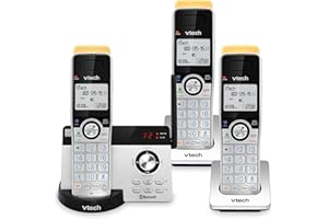 Vtech 3-Handset Expandable Cordless Phone with Super Long Range, Bluetooth Connect to Cell, Smart Call Blocker and Answering 